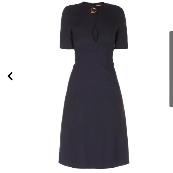 BURBERRY Women's Kaly D-Ring Detail Silk & Wool Dress - Picture 4 of 4